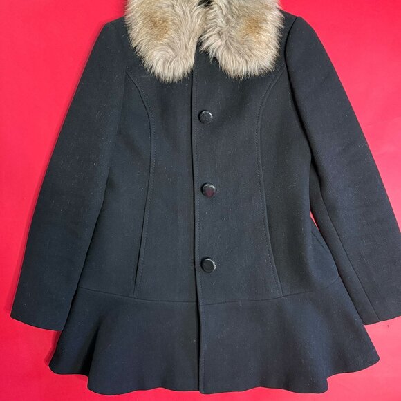 Kate Spade Wool Blend Peacoat with Detachable Faux Fur Collar, Size S - Picture 5 of 10